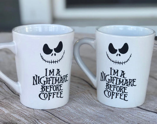 I’m a nightmare before coffee mug